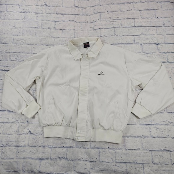 Hilton Active Apparel Other - Hilton Lexus Jacket MEN XXL White Vintage Bomber Dealership Embroidered Logo USA
